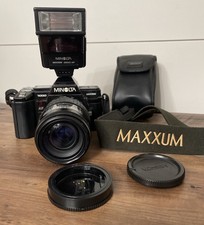 Minolta Maxxum 7000 35mm SLR Film Camera Bundle w/ Tamron AF 35  135mm flash