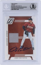 Andy Pettitte Astros Signed 2005 Donruss Zenith Z-Bats Relic #ZB-4 BAS Card