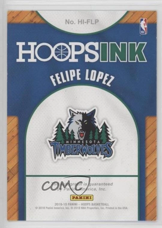 2018-19 Panini NBA Hoops Hoops Ink Felipe Lopez #HI-FLP Auto - Image 2 of 2