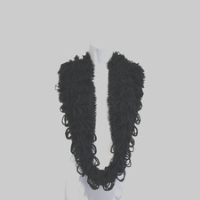 Black Infinity Scarf Open Knit with Loop Details Stretch