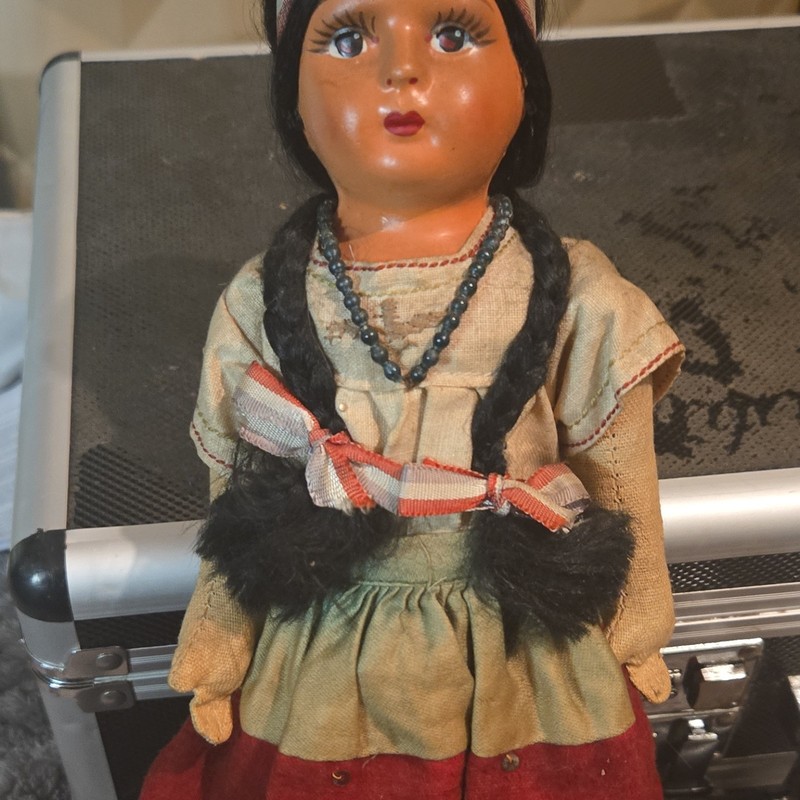 Mexican Folk Art Cloth Doll Traditional Dress Outfit, Ownership History N/A