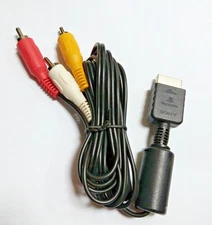 Sony PlayStation Genuine OEM AV Cable Cord PS1 PS2 Red White Yellow Plug INs