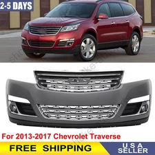 Front Bumper Cover Assembly Grille Grill Set For 2013-2017 Chevy Traverse