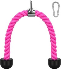 DkOvn Tricep Rope, 27 Inches Cable Machine Attachment, Pull 27-inch, Pink