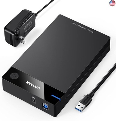 UGREEN External Hard Drive Enclosure for 3.5 2.5 Inch SATA SSD HDD USB 3.0 to