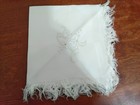set of 4  damask napkins 12x12 in tassels and embroidery need tlc — photo 2