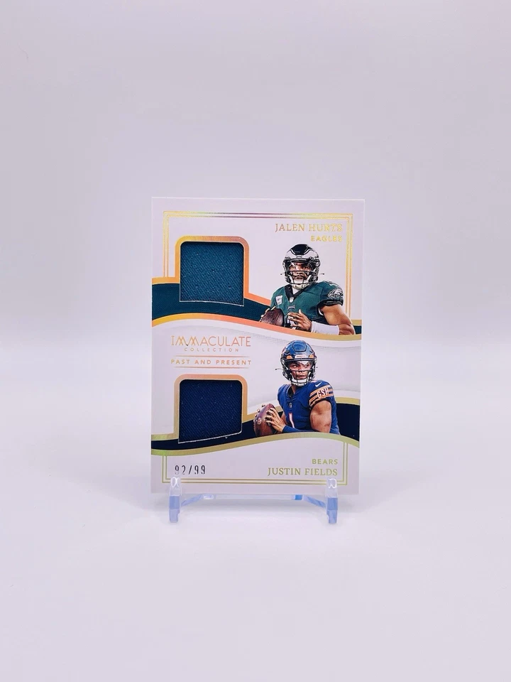 Jalen Hurts | Justin Fields #PPM-8 - Past and Present Materials /99 - Immaculate - Image 2 of 3