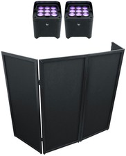 2 Chauvet DJ Freedom Par H9 IP Wireless DMX Battery Wash Lights Black Facade