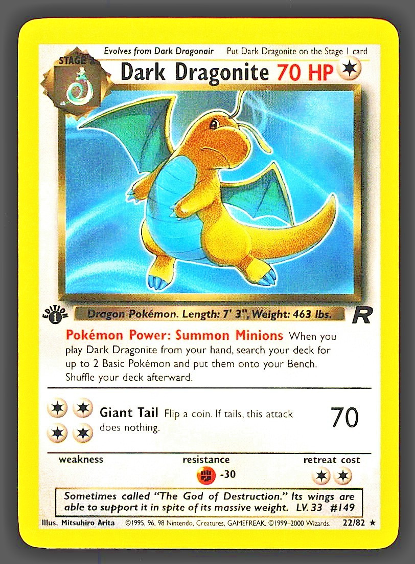 Dark Dragonite 22/82 Team Rocket Regular First Edition Pokemon Card NM Mint