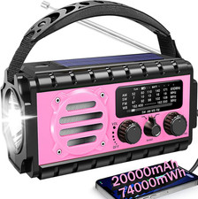 74000Mwh Emergency Radio with NOAA Weather, Portable Hand Crank SW/AM/FM Surviva