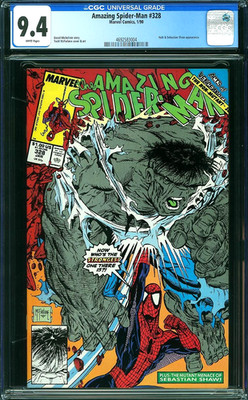 The Amazing Spider Man # 328 ️ Todd McFarlane Last Issue!  Hulk Cover! CGC 9.4