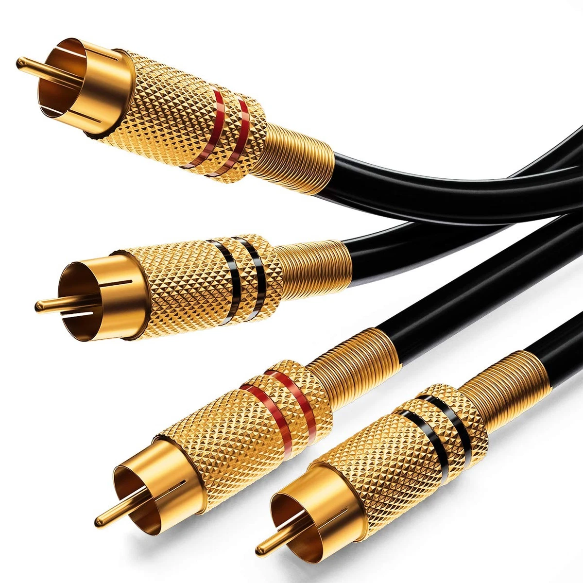 VISSQH 10pcs Maschio RCA Spina,placcati oro,RCA Connettore,RCA saldare Connettore per cavi audio