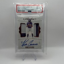 2019 Panini Flawless Kirk Cousins Dual Patch Used Auto Purple & White /5 PSA 10