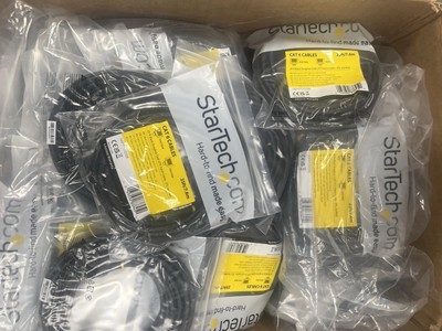 10-Pack | StarTech 25 ft Black Cat6 UTP Patch Cable Snagless - ETL Verified