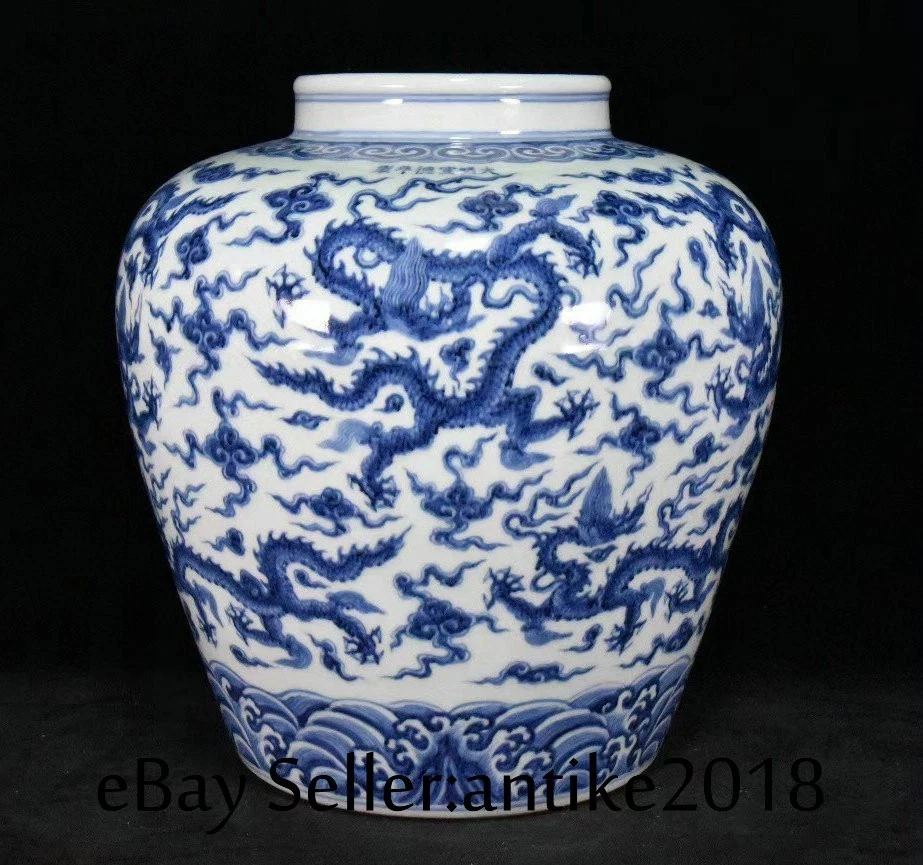 中国古董蓝色罐| eBay