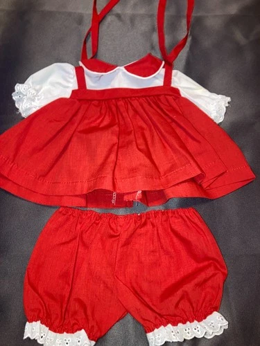 Vintage Cabbage Patch Kids/Doll Clothes Red Shoulder Tie Dress (407)