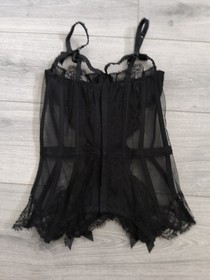 Agent Provocateur Knickers Forever Alina Sheer Black Lace & Mesh Corset Size 36C