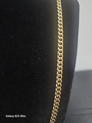 24 Zoll 14k vergoldeter Stahl - 4,3 mm Miami Kubanische Gliederkette Halskette mit Boxverschluss