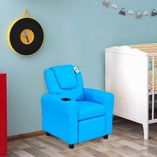 Image of Homcome Children Sofa Set with Armchair Footstool Comfortable Seat Cushion
