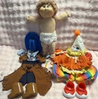 Vintage Cabbage Patch Kids Baby Doll, Cowboy & Clown Outfits, Boots, Hat, Shoes