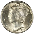 1944-D Mercury Dime BU/UNC Uncirculated Coin Toned A2576