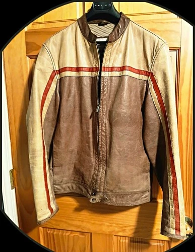Wilsons Leather M. Julian Men’s Leather Jacket Full Zip Colorblock Brown M - product listing photo