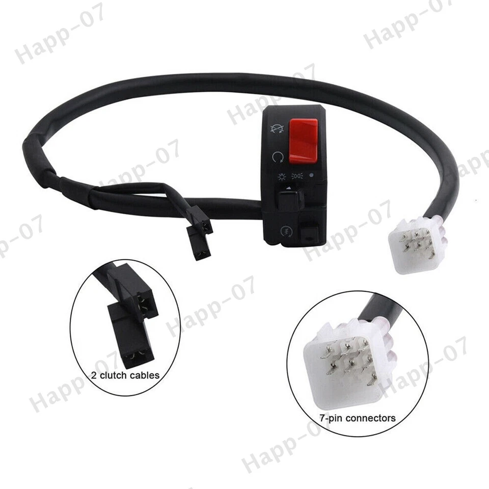 2X Motorcycle Controller Switch for Handlebar Horn Button Turn Signal Fog Light - Image 3 of 4