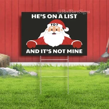 Anti Trump FDT Winter Santa Claus Liberal Yard Sign with metal stakes