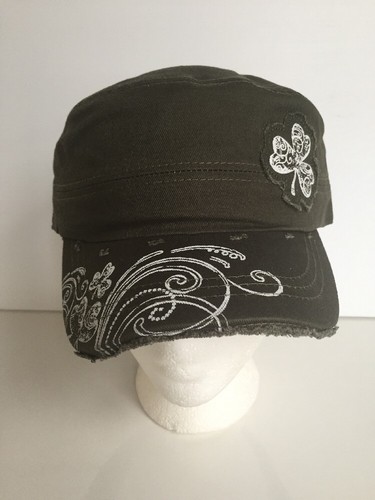 Irish Shamrock Distressed Cadet Cap With Clover Patch - Adjustable ~ NEW With Tag - Bild 1 von 9