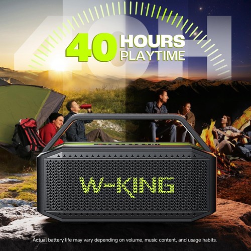 W-KING Portable Loud Bluetooth Speakers with Subwoofer, 60W(100W Peak) Outdoor S - Picture 7 of 9