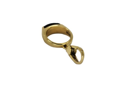 Bvlgari Charm "Ring"- Massiv 18k Gold Bulgari Charm Ring mit Onyx Anhänger! - Bild 4 von 6