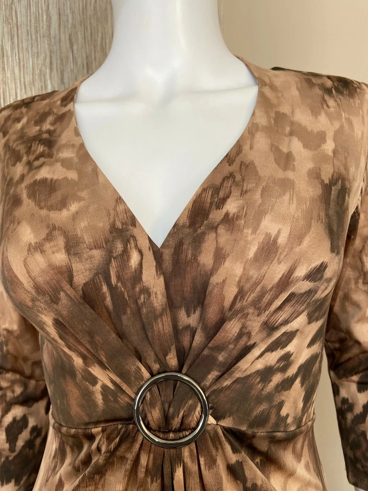 Linea House Of Fraser Tierdruck Kleid Stretch Jersey Größe UK 10 - Bild 3 von 4