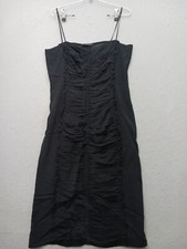 Elie Tahari Women's Bodycon Knee Length 12 Black Solid Sleeveless