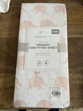 Pottery Barn Kids Taylor Elephant Fitted Crib Sheet, Crib Fitted, Blush NWT