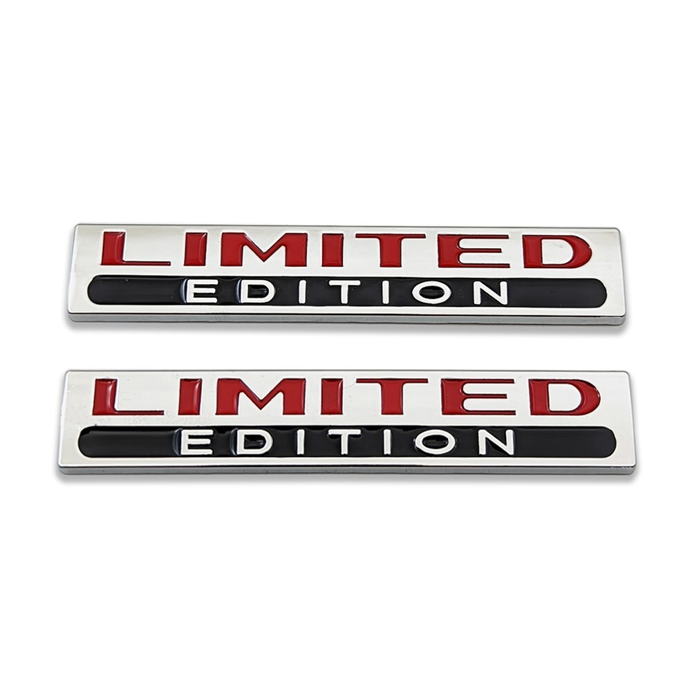 2x Chrome&Red&Black Metal Limite Editon Logo Emblem Sport Bagde 3D ...