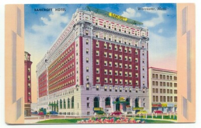 Worcester MA Bancroft Hotel Vintage Postcard Massachusetts