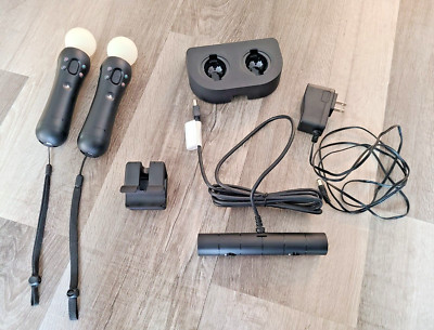 Sony Playstation Move Controllers Lot of 2 CECH-ZCM2U Charger Camera PSVR PS4