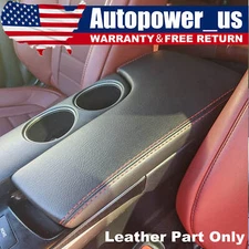 Leather Console Lid Armrest Cover For Lexus IS250 IS350 2014 15 16 17 Red Stitch