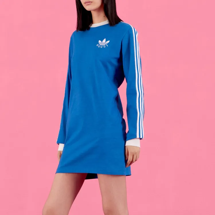 GUCCI X Adidas Shirt Dress Cobalt Blue Women 693537-XJEBS-4153 | eBay