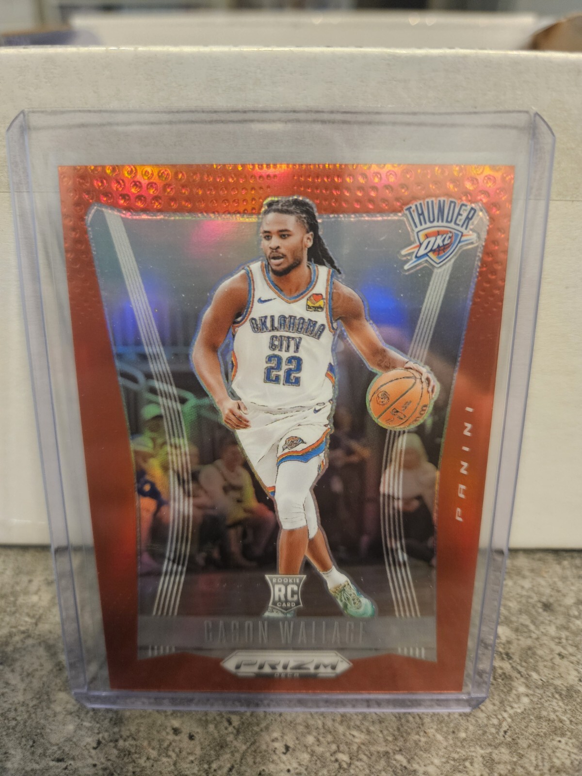 2023-24 PANINI PRIZM CASON WALLACE #146 ROOKIE DECA RED PRIZMS /199 THUNDER