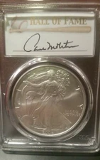 2004 Silver Eagle Dollar 1oz (Paul Molitor-HOF Signature) PCGS MS70 -- 1 of 25