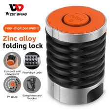 WEST BIKING Bicycle Folding Lock Zinc Alloy 4 Digit Code E-bike Motorcycle Lock