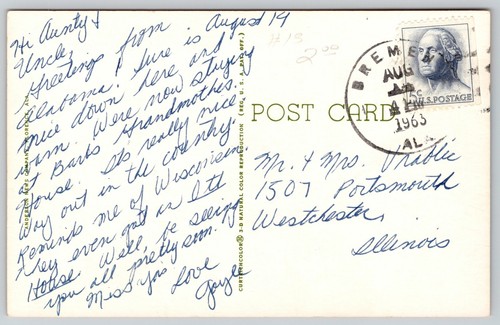 Decatur Alabama ~ Großbrief Leinen Postkarte ~ Brücken ~ Wheeler Dam ~ 1960er - Bild 2 von 2