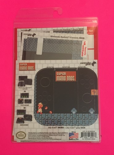 Nintendo Switch Super Mario Bros Dungeon Warp Zone Skin Screen Protector Set - Picture 4 of 11