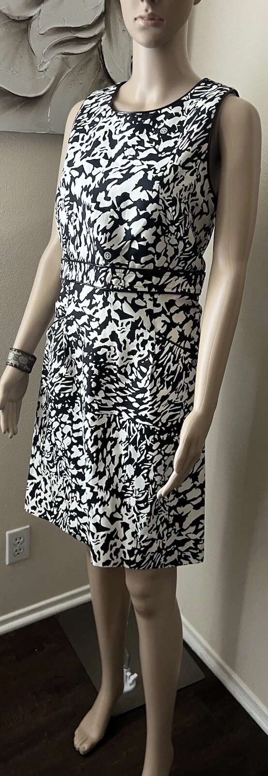 Mini abito senza maniche in seta elastica Tory Burch taglia 4 PICCOLO