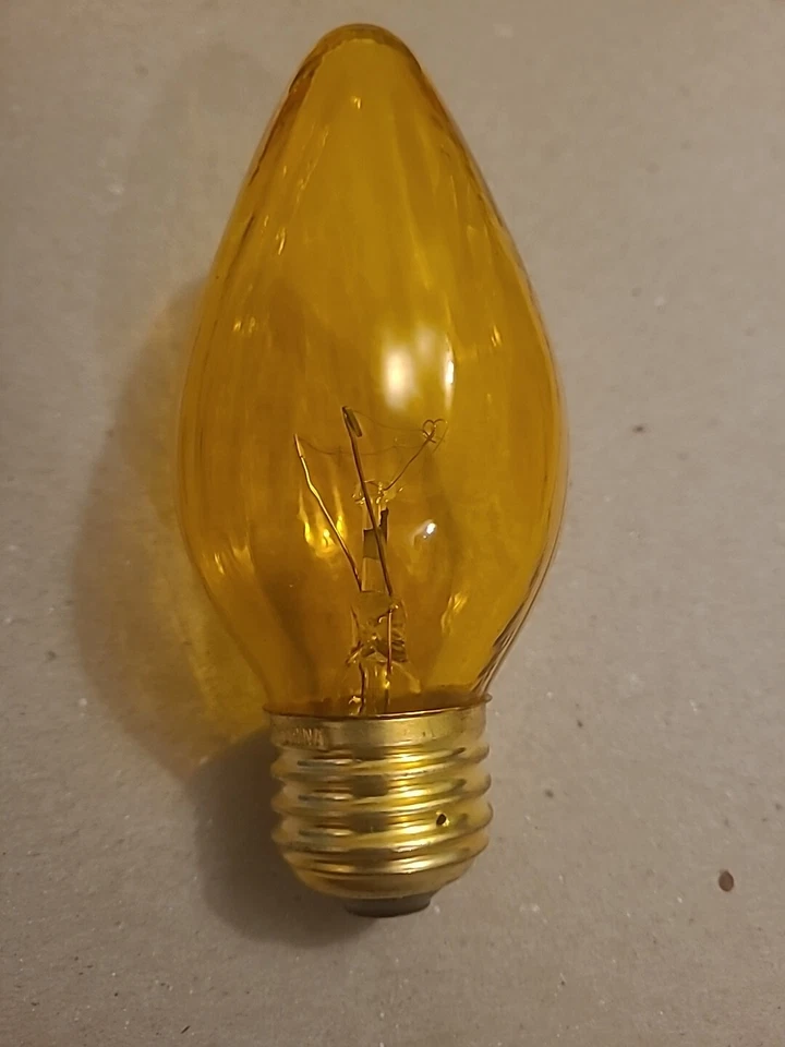 Bulbrite 40F15A 40W Fiesta Style Chandelier Bulb, Standard Base, Amber #421240 - Image 2 of 4