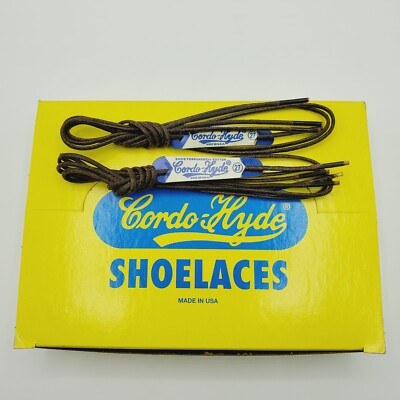 2 PAIR Dark Oak 27 Inch WAXED DRESS SHOE  LACE STRING CORDO Hyde  USA 27'' NOS 