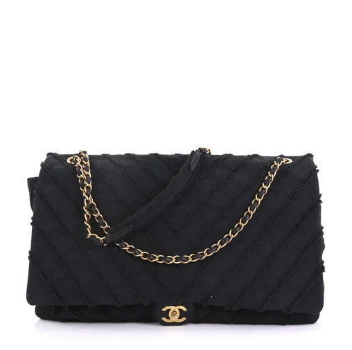 Chanel CC Flap Bag Chevron Canvas Patchwork XXL - image 1