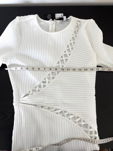 Abito BodyCon Nuovo con etichette Taglia 8 RARO Ritaglio a costine Midi Y2K Miami Chic Resort Vita notturna - Foto 8 di 14