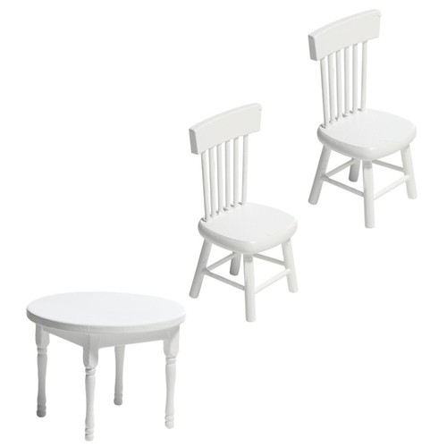 Mini Desk Chair Set for Kids White Dollhouse Playhouse Furniture